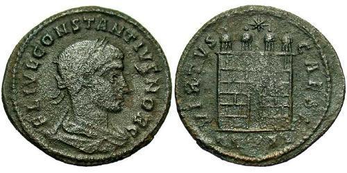 1 Follis /  AE3 Roman Empire (27BC-395) Bronze Constantius II (317 - 361)