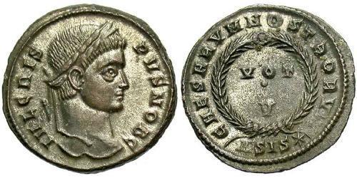 1 Follis /  AE3 Roman Empire (27BC-395) Bronze Crispus (305 - 326)
