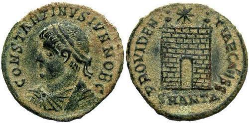 1 Follis /  AE3 Roman Empire (27BC-395) Bronze Constantius II (317 - 361)