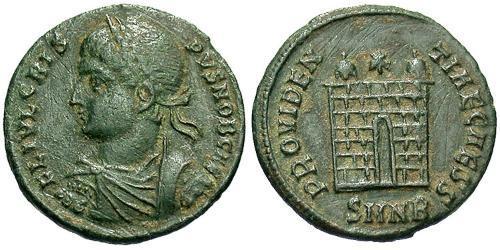 1 Follis /  AE3 Roman Empire (27BC-395) Bronze Crispus (305 - 326)