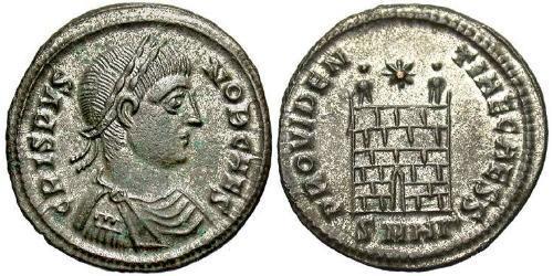 1 Follis /  AE3 Roman Empire (27BC-395) Bronze Crispus (305 - 326)