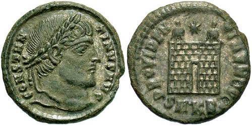 1 Follis /  AE3 Roman Empire (27BC-395) Bronze Constantine I (272 - 337)
