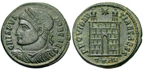1 Follis /  AE3 Roman Empire (27BC-395) Bronze Crispus (305 - 326)