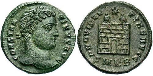 1 Follis /  AE3 Roman Empire (27BC-395) Bronze Constantine I (272 - 337)