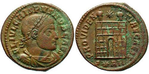 1 Follis /  AE3 Römische Kaiserzeit (27BC-395) Bronze Crispus (305 - 326)