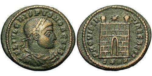1 Follis /  AE3 Römische Kaiserzeit (27BC-395) Bronze Crispus (305 - 326)