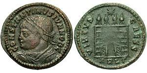 1 Follis /  AE3 Impero romano (27BC-395) Bronzo Costanzo II (317 - 361)