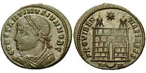 1 Follis /  AE3 Impero romano (27BC-395) Bronzo Costanzo II (317 - 361)