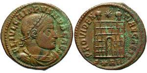 1 Follis /  AE3 Impero romano (27BC-395) Bronzo Crispo (305 - 326)
