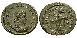 1 Follis /  AE3 Impero romano (27BC-395) Bronzo Crispo (305 - 326)