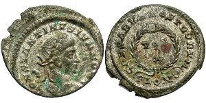 1 Follis /  AE3 Impero romano (27BC-395) Bronzo Costanzo II (317 - 361)