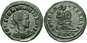 1 Follis /  AE3 Impero romano (27BC-395) Bronzo Costanzo II (317 - 361)