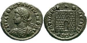 1 Follis /  AE3 Impero romano (27BC-395) Bronzo Costanzo II (317 - 361)