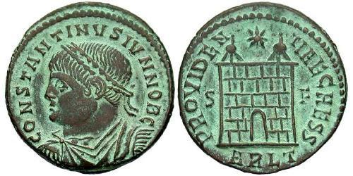 1 Follis /  AE3 Impero romano (27BC-395) Bronzo Costanzo II (317 - 361)