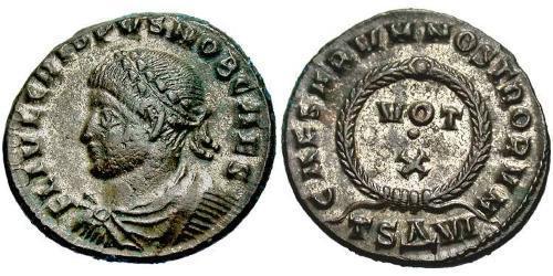 1 Follis /  AE3 Impero romano (27BC-395) Bronzo Crispo (305 - 326)
