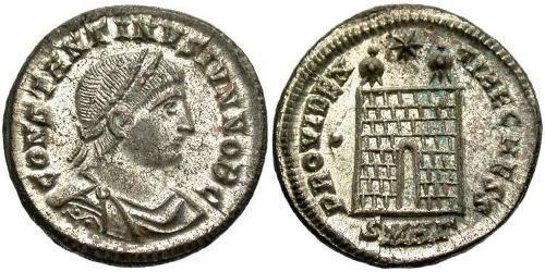 1 Follis /  AE3 Impero romano (27BC-395) Bronzo Costanzo II (317 - 361)