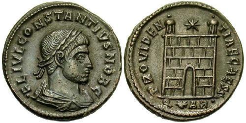 1 Follis /  AE3 Impero romano (27BC-395) Bronzo Costanzo II (317 - 361)