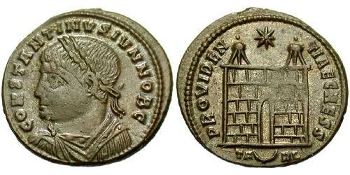 1 Follis /  AE3 Impero romano (27BC-395) Bronzo Costanzo II (317 - 361)