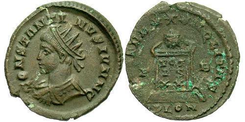 1 Follis /  AE3 Impero romano (27BC-395) Bronzo Costanzo II (317 - 361)