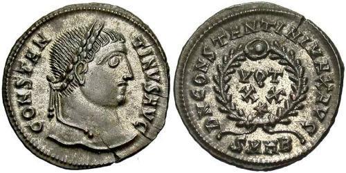 1 Follis /  AE3 Impero romano (27BC-395) Bronzo Costantino I (272 - 337)