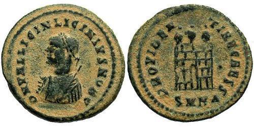 1 Follis /  AE3 Impero romano (27BC-395) Bronzo Licinius II (315-326)
