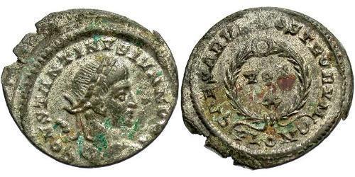 1 Follis /  AE3 Impero romano (27BC-395) Bronzo Costanzo II (317 - 361)