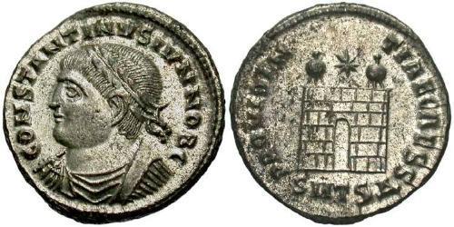 1 Follis /  AE3 Impero romano (27BC-395) Bronzo Costanzo II (317 - 361)