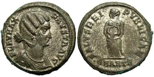 1 Follis /  AE3 Impero romano (27BC-395) Bronzo Fausta (289-326)