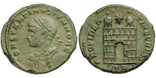 1 Follis /  AE3 Impero romano (27BC-395) Bronzo Costanzo II (317 - 361)