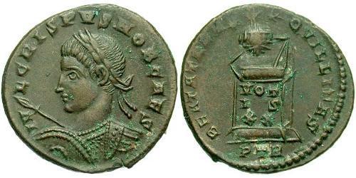 1 Follis /  AE3 Impero romano (27BC-395) Bronzo Crispo (305 - 326)