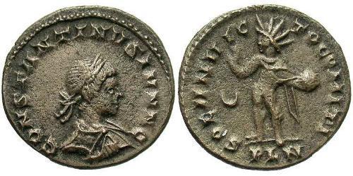 1 Follis /  AE3 Impero romano (27BC-395) Bronzo Costanzo II (317 - 361)