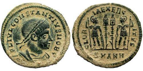 1 Follis /  AE3 Impero romano (27BC-395) Bronzo Costanzo II (317 - 361)