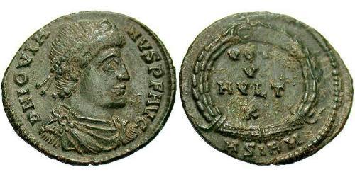 1 Follis /  AE3 Impero romano (27BC-395) Bronzo Gioviano (331- 364)