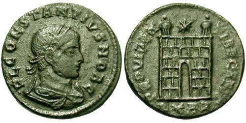 1 Follis /  AE3 Impero romano (27BC-395) Bronzo Costanzo II (317 - 361)