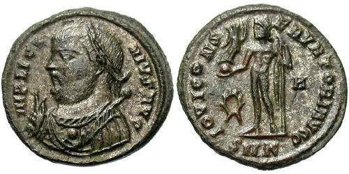 1 Follis /  AE3 Impero romano (27BC-395) Bronzo Licinio I (265-324)