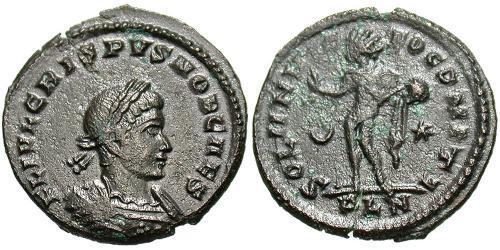 1 Follis /  AE3 Impero romano (27BC-395) Bronzo Crispo (305 - 326)