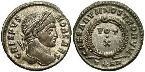 1 Follis /  AE3 Impero romano (27BC-395) Bronzo Crispo (305 - 326)