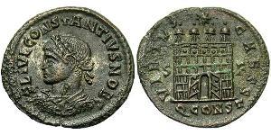 1 Follis /  AE3 Western Roman Empire (285-476) 青铜 君士坦提烏斯二世