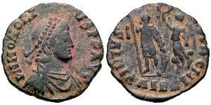 1 Follis /  AE3 Western Roman Empire (285-476) 青铜 Honorius  (384-423)