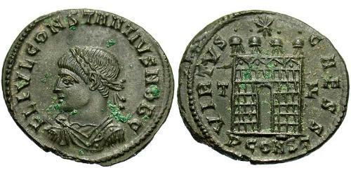 1 Follis /  AE3 Western Roman Empire (285-476) 青铜 君士坦提烏斯二世