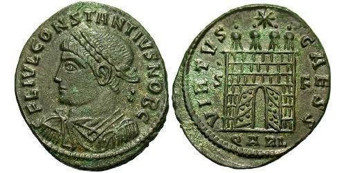 1 Follis /  AE3 Western Roman Empire (285-476) 青铜 君士坦提烏斯二世