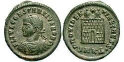1 Follis /  AE3 羅馬帝國 青铜 君士坦提烏斯二世