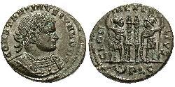 1 Follis /  AE3 羅馬帝國 青铜 君士坦提烏斯二世