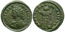 1 Follis /  AE3 羅馬帝國 青铜 君士坦提烏斯二世