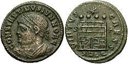 1 Follis /  AE3 羅馬帝國 青铜 君士坦提烏斯二世