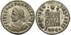 1 Follis /  AE3 羅馬帝國 青铜 君士坦提烏斯二世