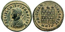 1 Follis /  AE3 羅馬帝國 青铜 Crispus (305 - 326)