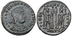 1 Follis /  AE3 羅馬帝國 青铜 君士坦提烏斯二世