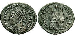 1 Follis /  AE3 羅馬帝國 青铜 君士坦提烏斯二世