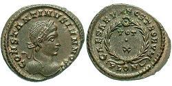 1 Follis /  AE3 羅馬帝國 青铜 君士坦提烏斯二世